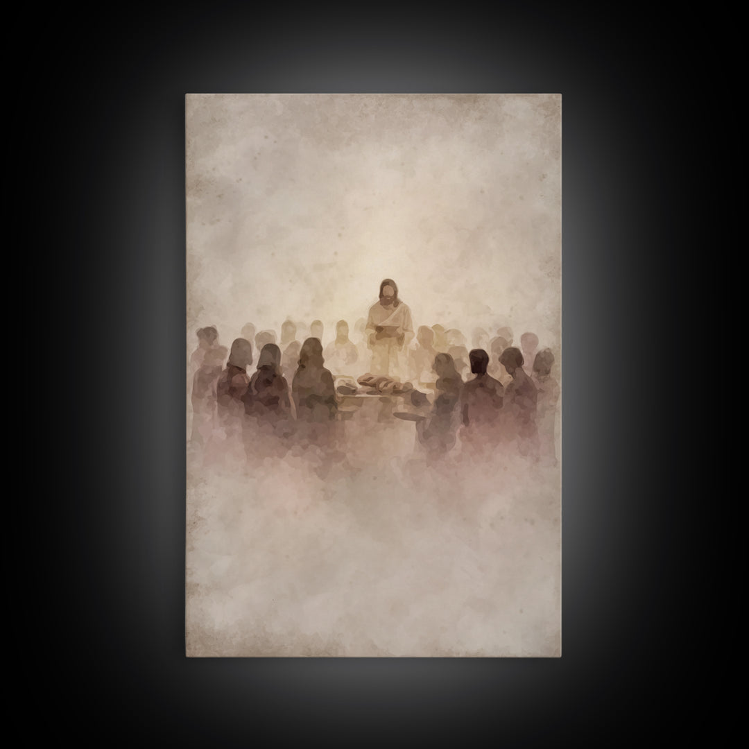 Table of Fellowship – Framed Canvas Print – Christian Wall Art – Christian Art Canvas – Jesus Painting – Modern Christian Art – Christian G