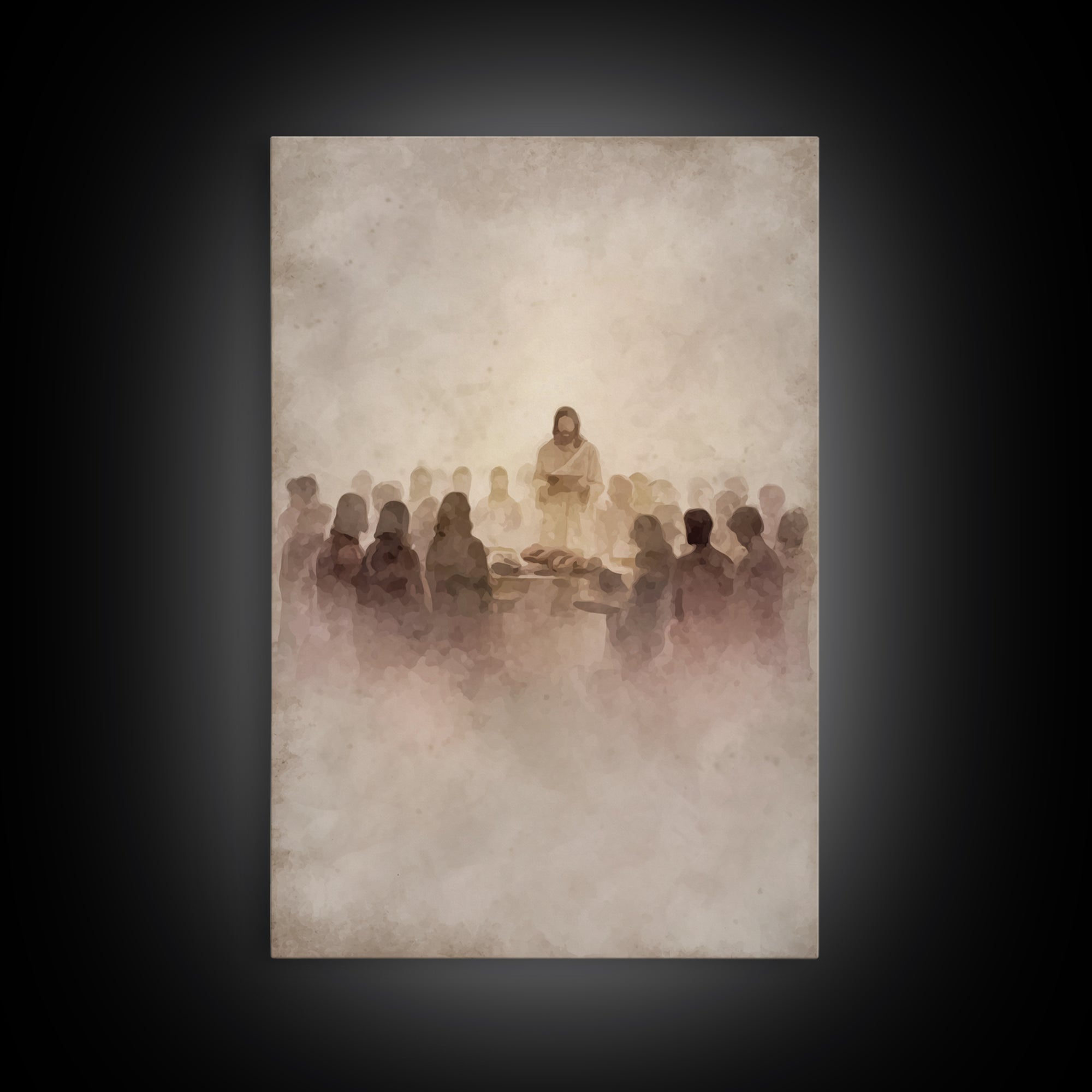 Table of Fellowship – Framed Canvas Print – Christian Wall Art – Christian Art Canvas – Jesus Painting – Modern Christian Art – Christian G