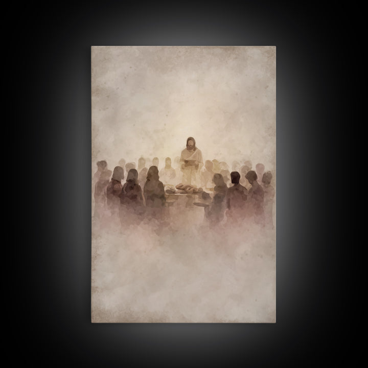 Table of Fellowship – Framed Canvas Print – Christian Wall Art – Christian Art Canvas – Jesus Painting – Modern Christian Art – Christian G