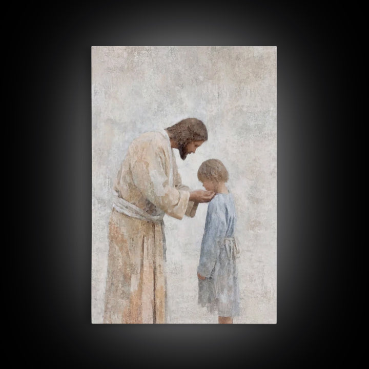 Child of Mercy – Framed Canvas Print – Christian Art Canvas – Christian Wall Art – Jesus Art Print – Subtle Christian Art – Christian Decor