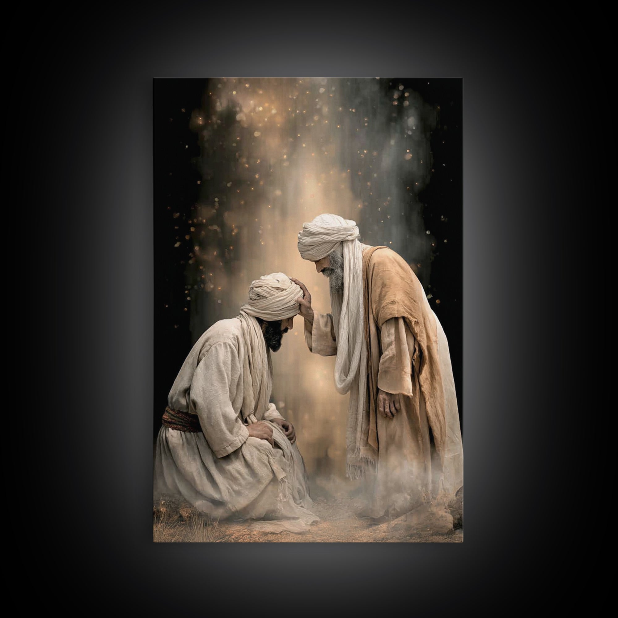 Anointed Moment | Framed Canvas Print | Christian Art Painting | Christian Wall Art | Unique Christian Art | Jesus Canvas Art | Christian G