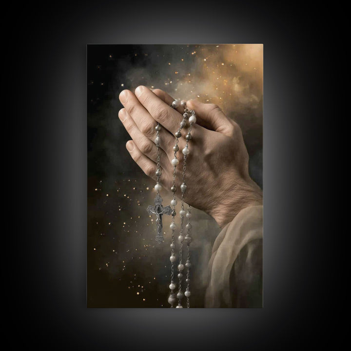Faithful Devotion – Framed Canvas Print – Christian Wall Art – Christian Art Canvas – Christian Painting – Christian Decor – Christmas Art