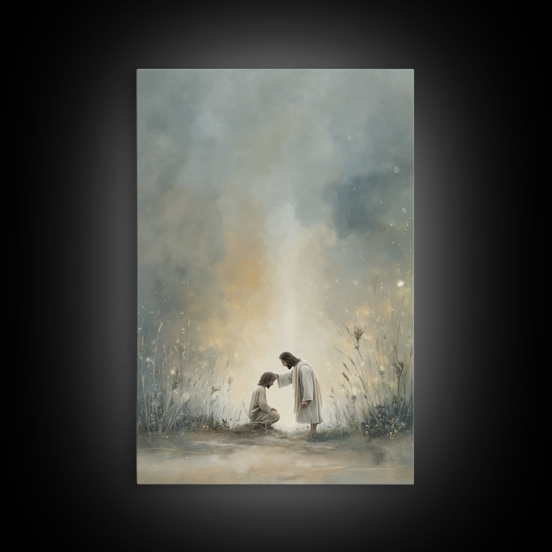 Light of Renewal – Framed Canvas Print – Christian Wall Art – Jesus Art Canvas – Christian Painting – Subtle Christian Art – Christian Home