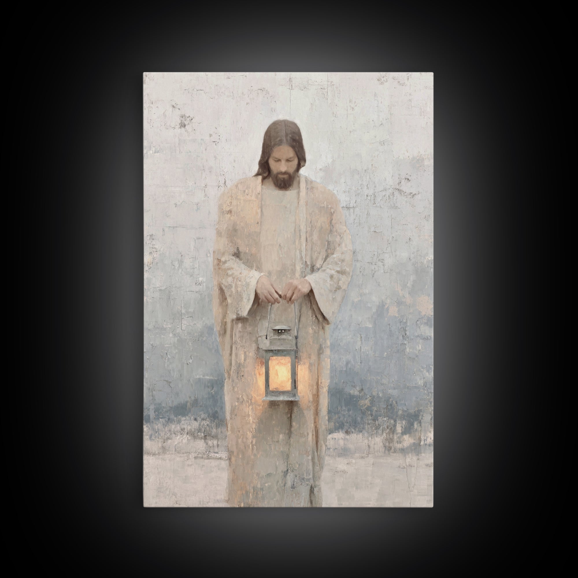 Lantern of Peace – Framed Canvas Print – Christian Decor – Christian Art Canvas – Jesus Painting – Christian Art Print – Christian Wall Art