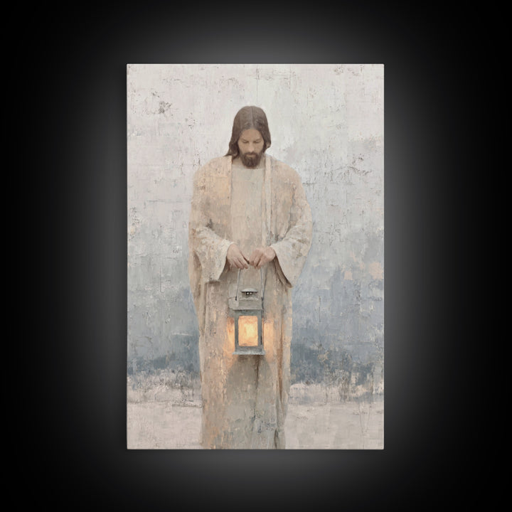 Lantern of Peace – Framed Canvas Print – Christian Decor – Christian Art Canvas – Jesus Painting – Christian Art Print – Christian Wall Art