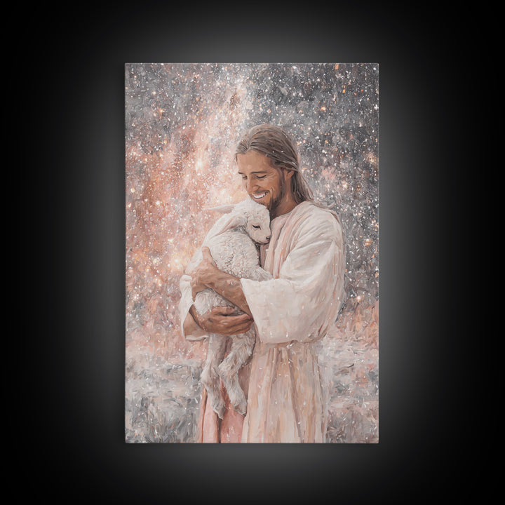 Radiant Shepherd Love – Framed Canvas Print – Christian Wall Art – Christian Art Print – Jesus Painting – Christian Art Canvas – Christian