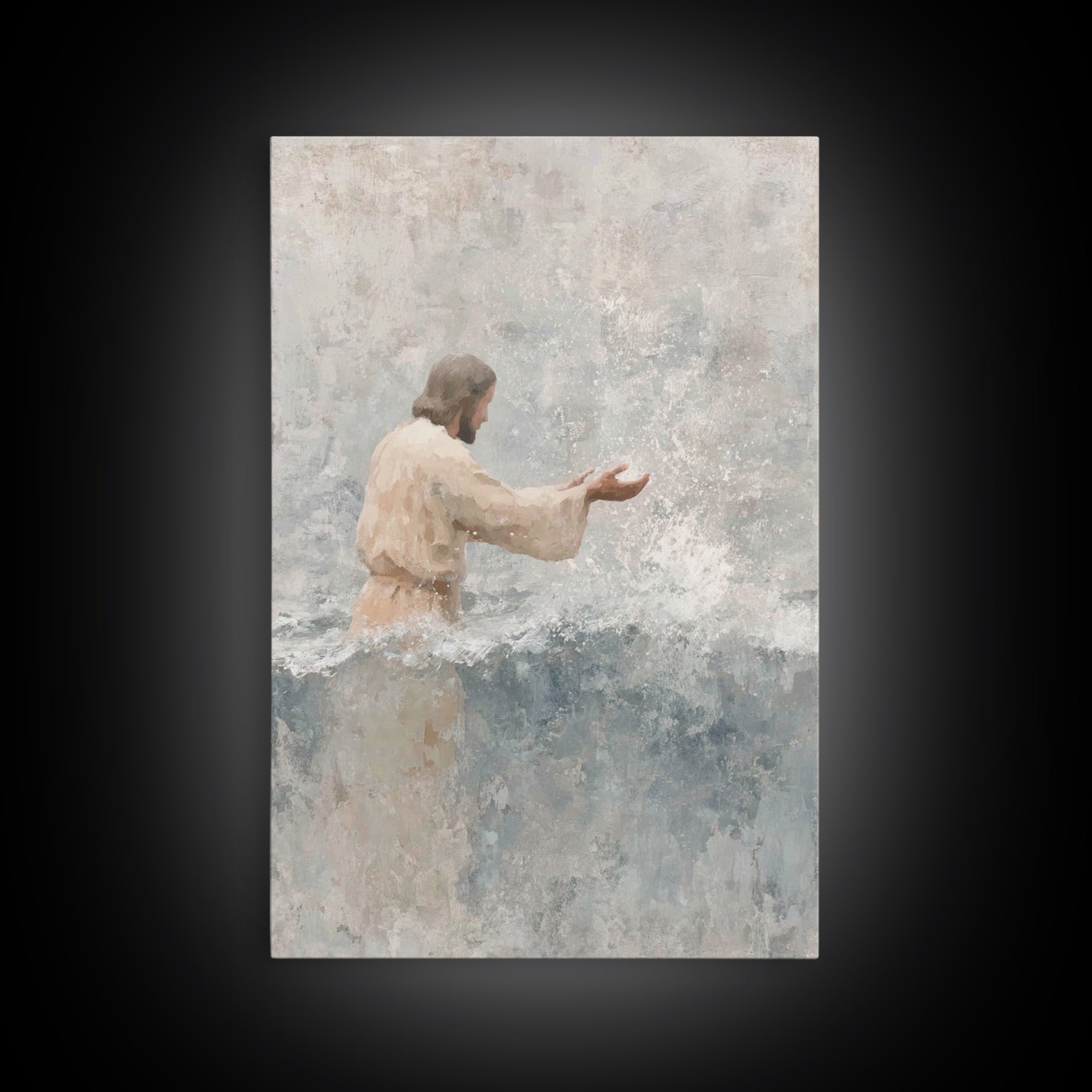 Living Waters Peace – Framed Canvas Print – Christian Art Canvas – Christian Art Print – Jesus Painting – Christian Wall Art – Christian Gi