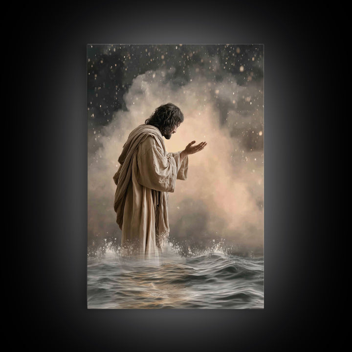 Prayerful Light – Framed Canvas Print – Christian Art Print – Christian Art Canvas – Christian Wall Art – Christian Gift Ideas – Jesus Pain
