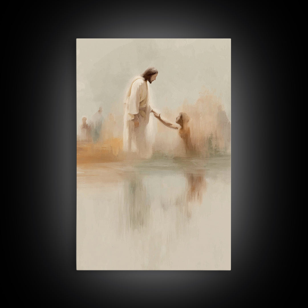River Of Mercy – Framed Canvas Print – Christian Wall Art – Jesus Painting – Christian Art Canvas – Unique Christian Art – Christian Decor