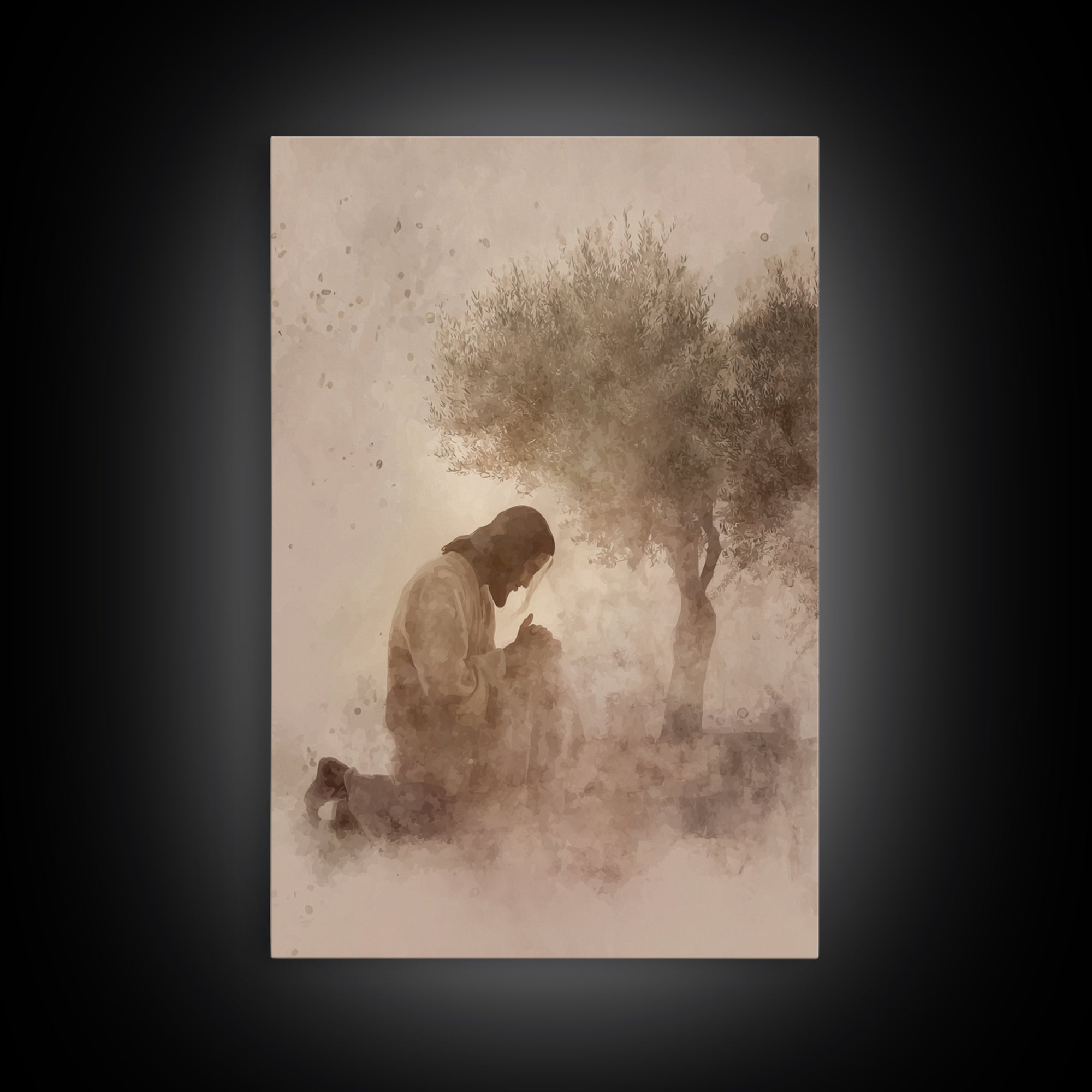 Evening Grace | Framed Canvas Print | Christian Wall Art | Jesus Painting Canvas | Modern Christian Painting | Christian Art Work | Christi