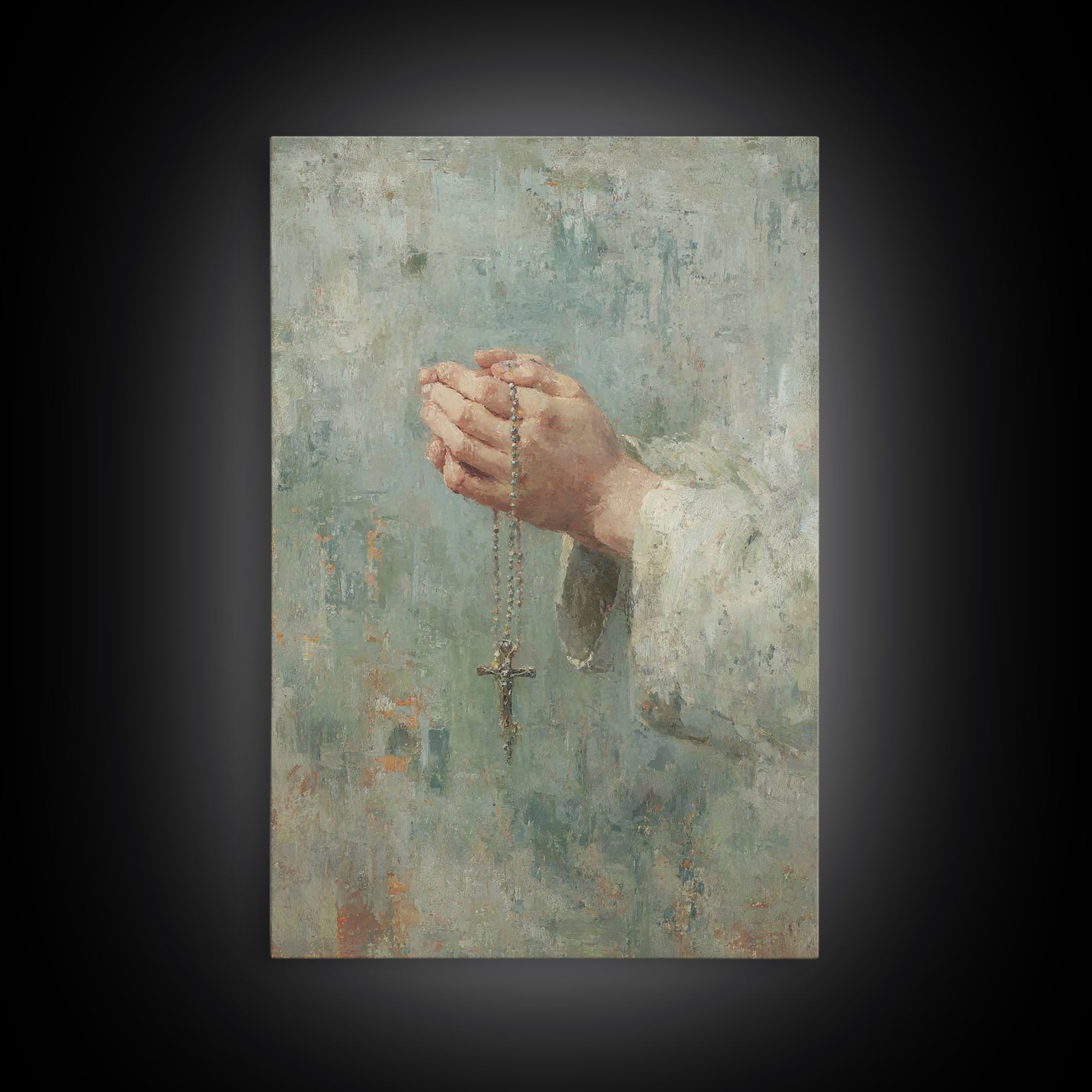 Blessed Stillness – Framed Canvas Print – Christian Art Canvas – Christian Wall Art – Christian Painting – Christian Decor – Christmas Art