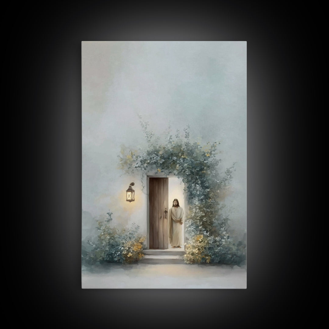 gentle Dawn Welcome | Framed Canvas Print | Christian Art Canvas | Jesus Art Print | Modern Christian Art | Christian Wall Art | Christian