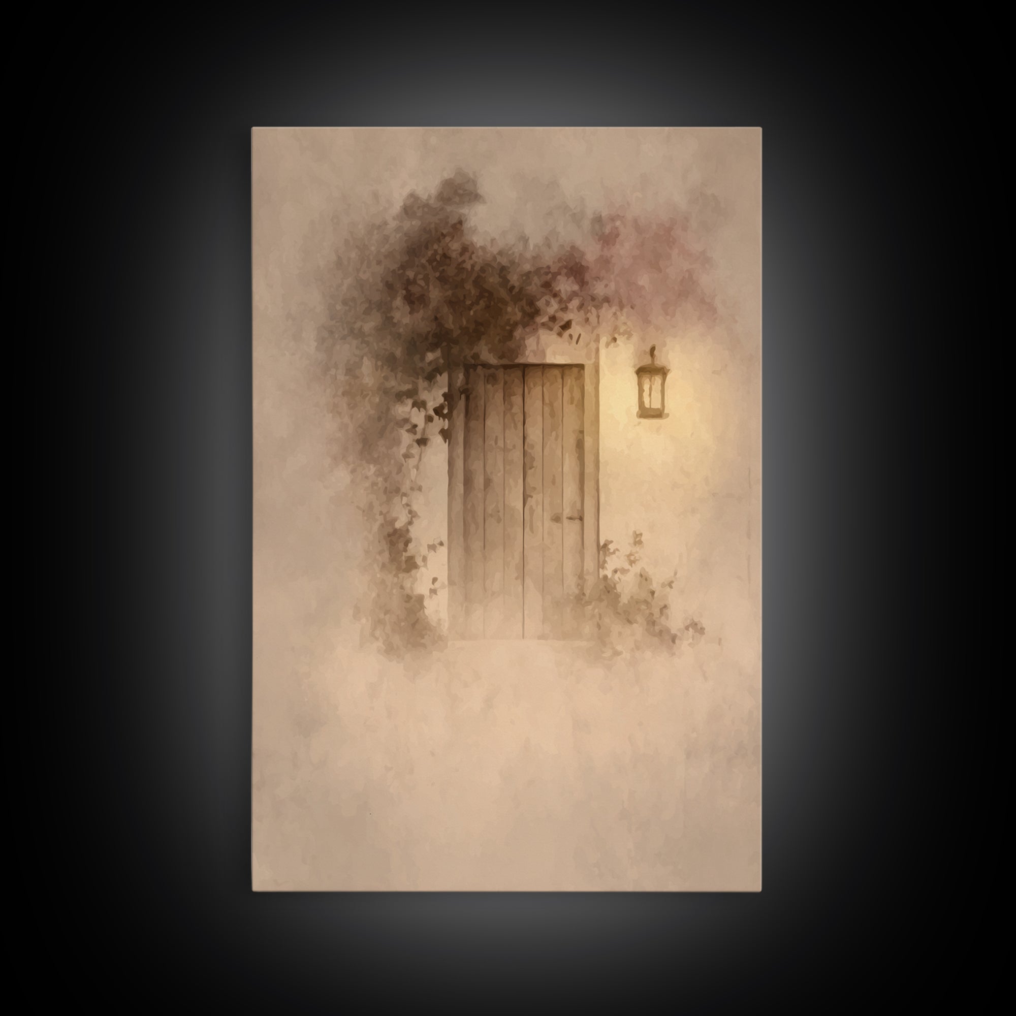Silent Doorway Grace – Framed Canvas Print – Christian Art Canvas – Minimalist Christian Art – Christian Wall Art – Subtle Christian Painti