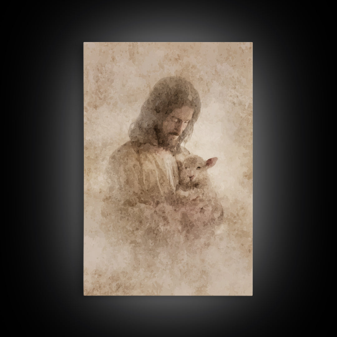 Fields Of Gentle Grace – Framed Canvas Print – Christian Wall Art – Jesus Painting – Christian Art Canvas – Christian Gift – Christmas Art