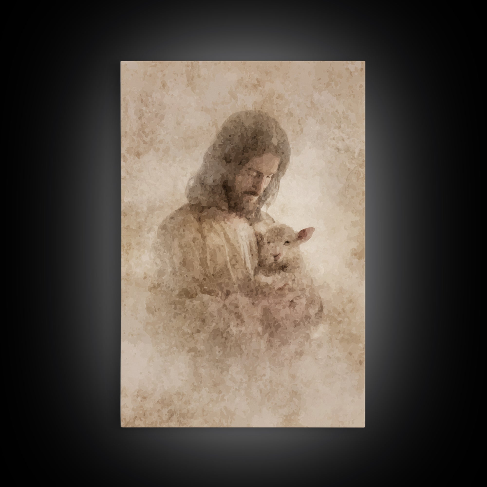 Fields Of Gentle Grace – Framed Canvas Print – Christian Wall Art – Jesus Painting – Christian Art Canvas – Christian Gift – Christmas Art