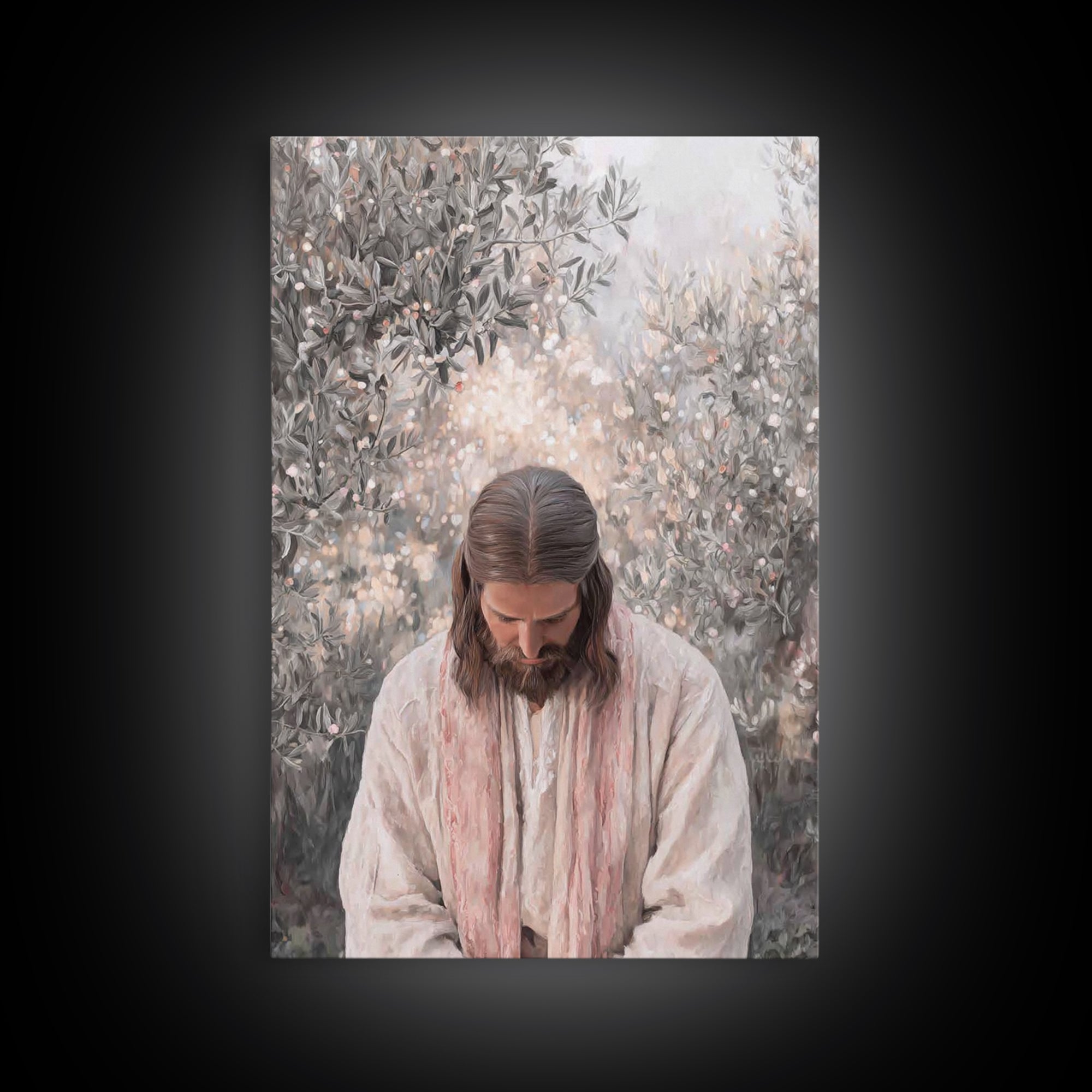 Risen Light Path, Framed Canvas Print, Christian Christmas Art, Jesus Painting, Christian Wall Art, Christmas Art Prints, Christian Art Can