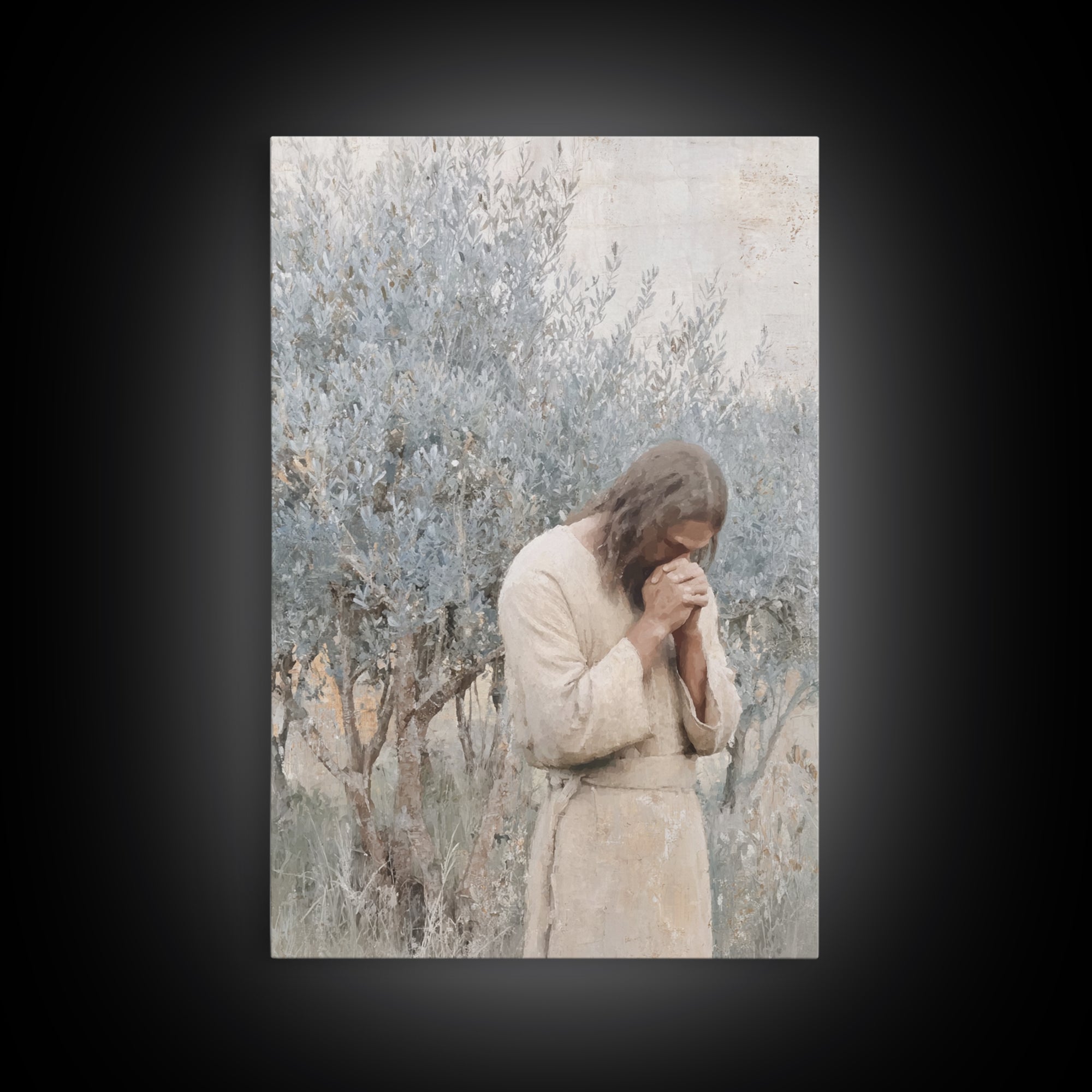 Radiant Messiah Bloom, Framed Canvas Print, Christian Art Painting, Jesus Wall Art, Christian Decor, Christian Art Canvas, Christian Gift