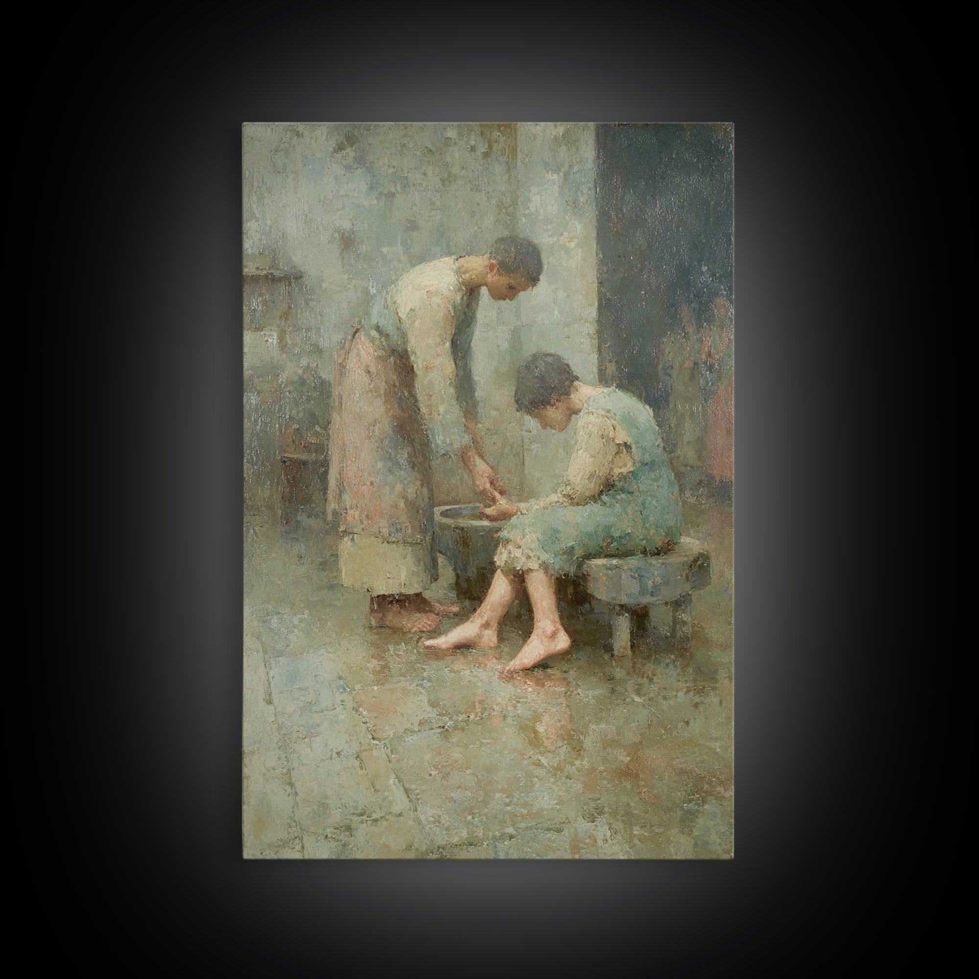 Servant’s Grace – Framed Canvas Print – Christian Wall Art – Christian Art Canvas – Christian Painting – Vintage Christian Art – Christian