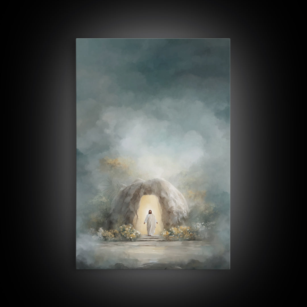 Softened Prayer Shade, Framed Canvas Print, Christian Art Canvas, Christian Paintings, Jesus Painting, Christian Wall Art, Modern Christian