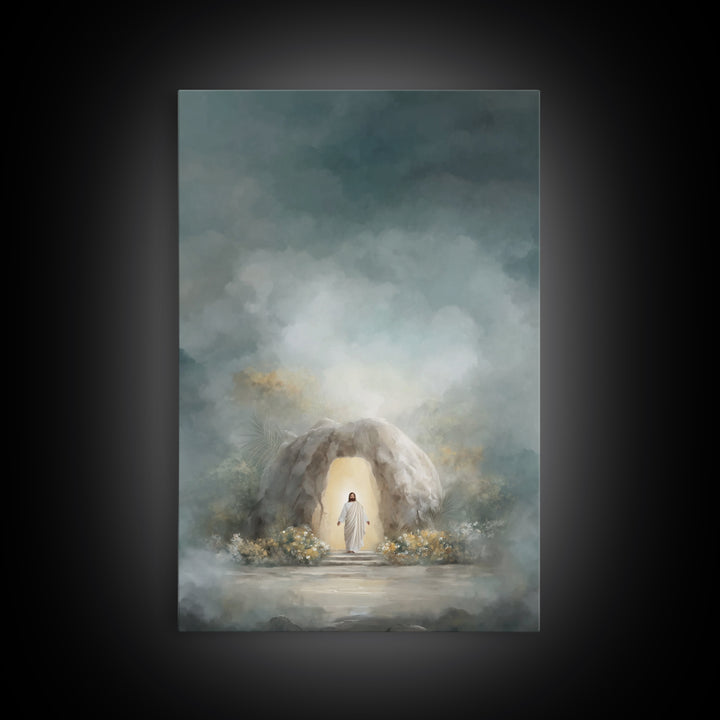 Softened Prayer Shade, Framed Canvas Print, Christian Art Canvas, Christian Paintings, Jesus Painting, Christian Wall Art, Modern Christian