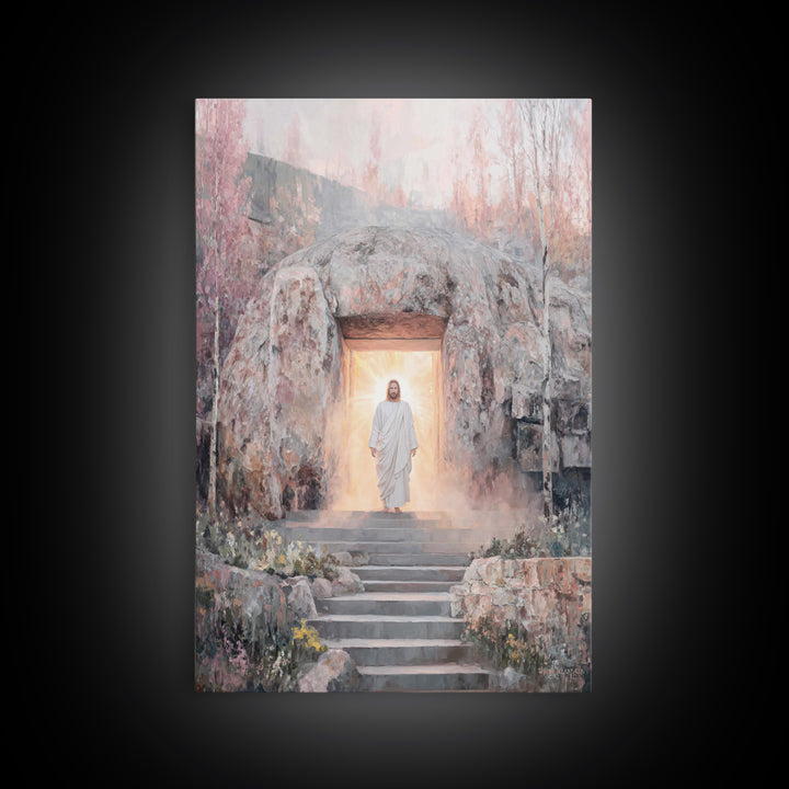 Risen Glory, Framed Canvas Print, Jesus Painting, Christian Wall Art, Christian Art Canvas, Christian Christmas Art, Christian Gift Ideas