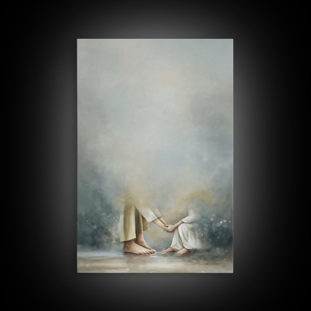 Humble Light – Framed Canvas Print – Christian Art Canvas – Christian Wall Art – Christian Painting – Christian Decor – Subtle Christian Ar