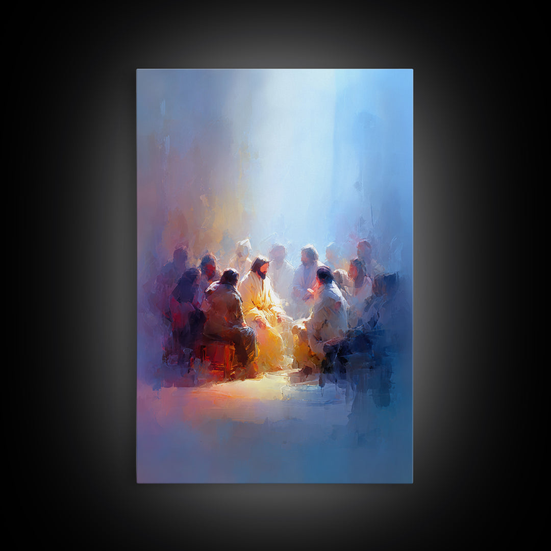 Radiant Fellowship, Framed Canvas Print, Christian Art Canvas, Christian Wall Art, Jesus Painting, Christian Gift Ideas, Large Christian Ar