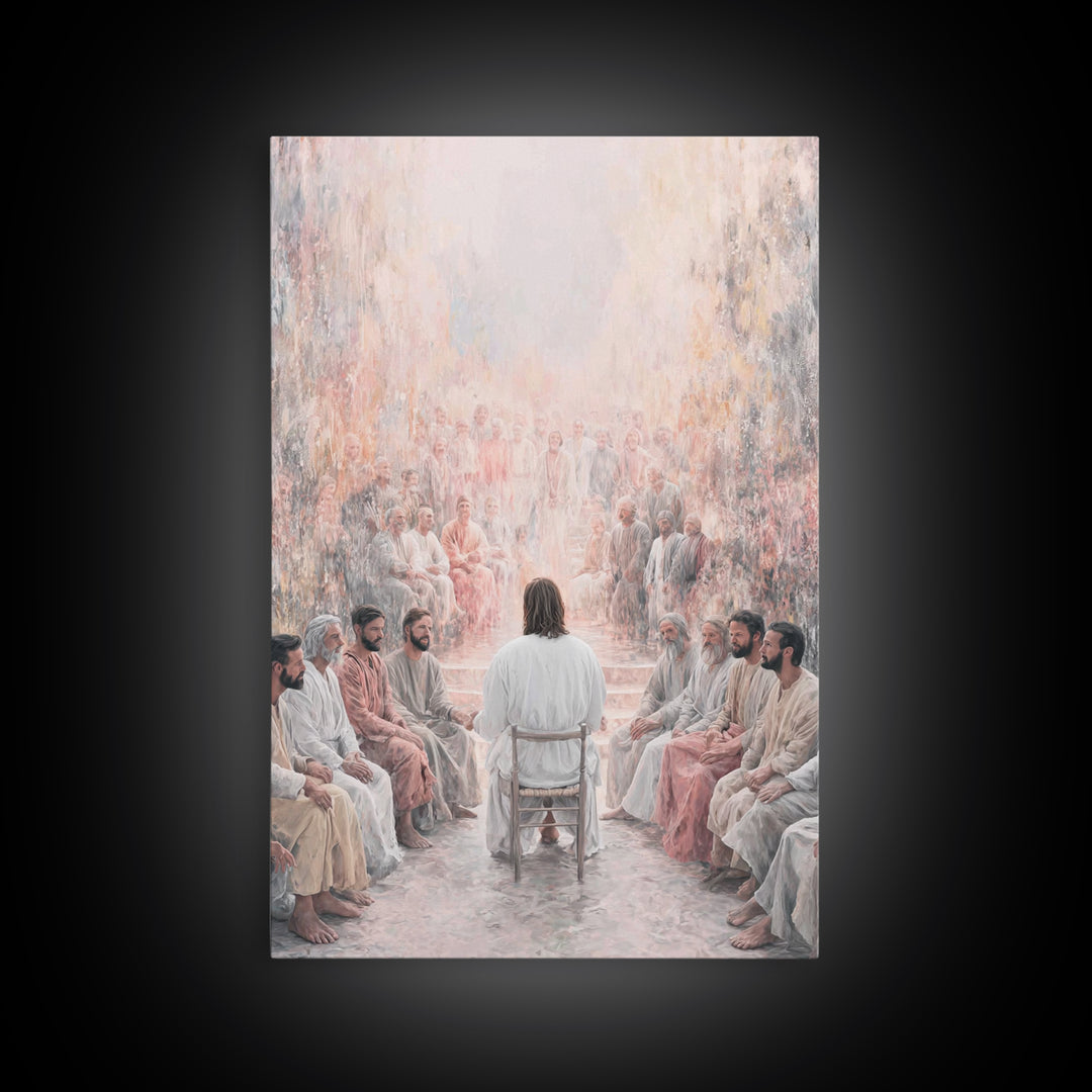 Heavenly Gathering – Framed Canvas Print – Christian Wall Art – Christian Art Canvas – Jesus Painting – Christian Art – Christian Gift Idea