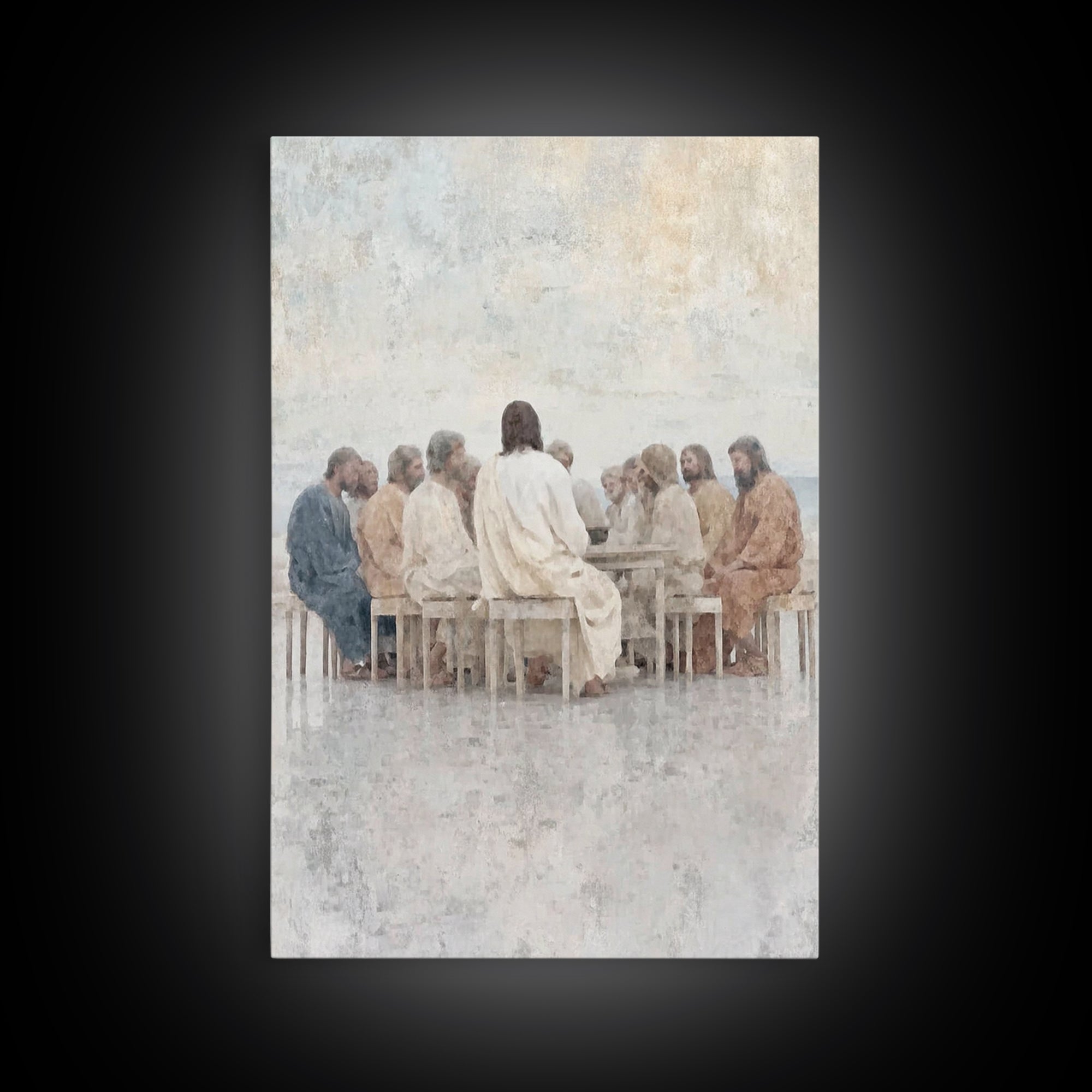 Circle Of Teaching, Framed Canvas Print, Christian Art Canvas, Jesus Painting, Christian Wall Art, Modern Christian Art, Christian Gift