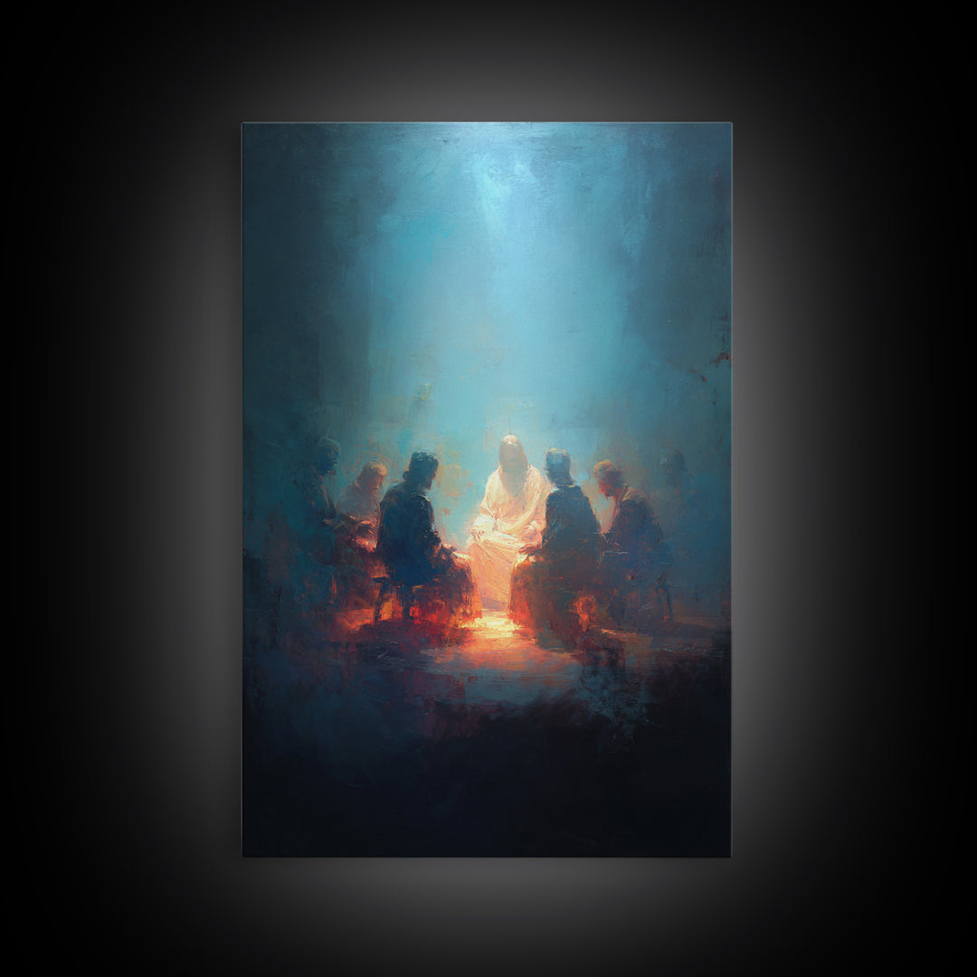 Light Of Wisdom – Framed Canvas Print – Christian Art – Jesus Painting – Christian Art Canvas – Moody Christian Art – Christian Wall Art