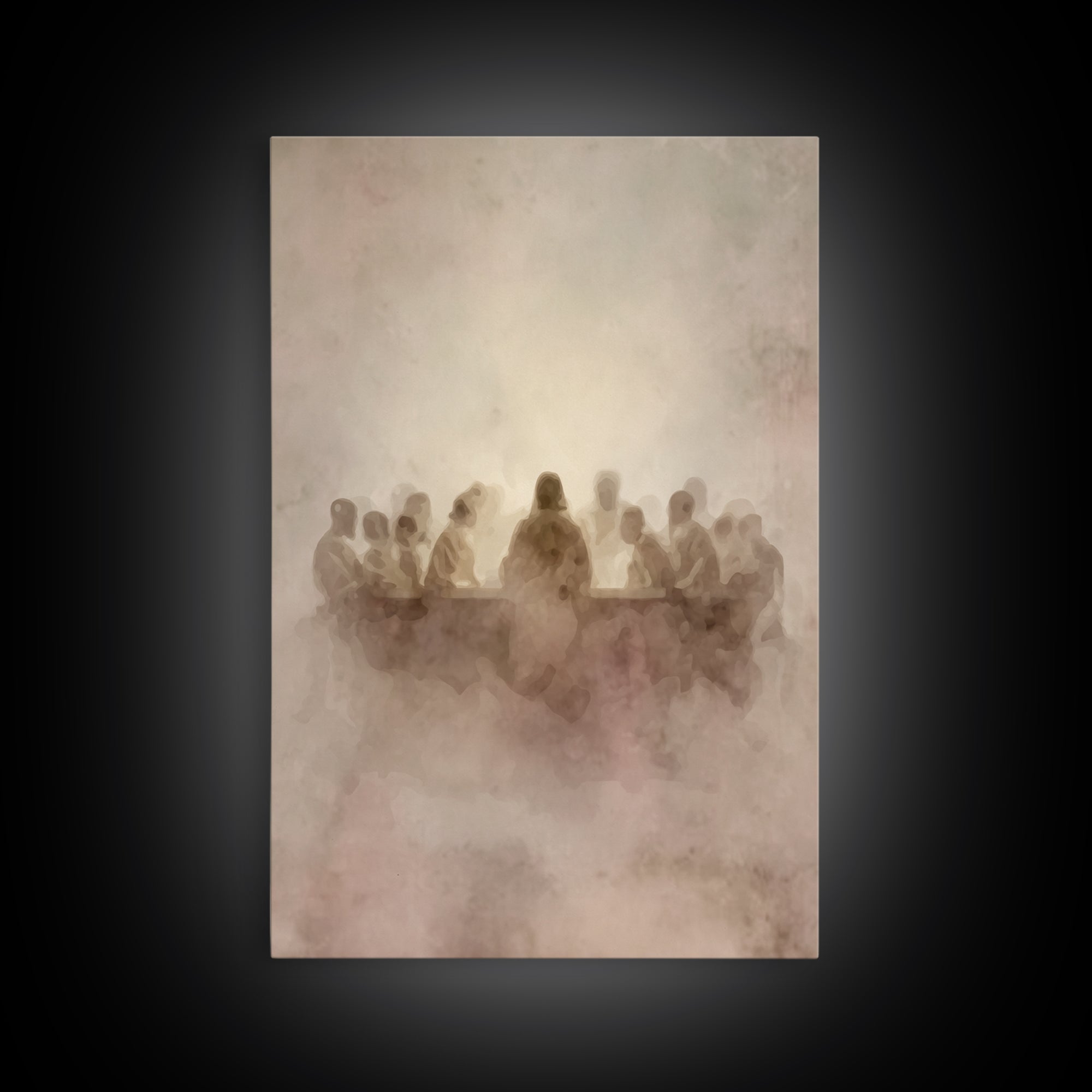 Sacred Supper | Framed Canvas Print | Christian Wall Art | Jesus Painting | Christian Art Canvas | Minimalist Christian Art | Christian Gif