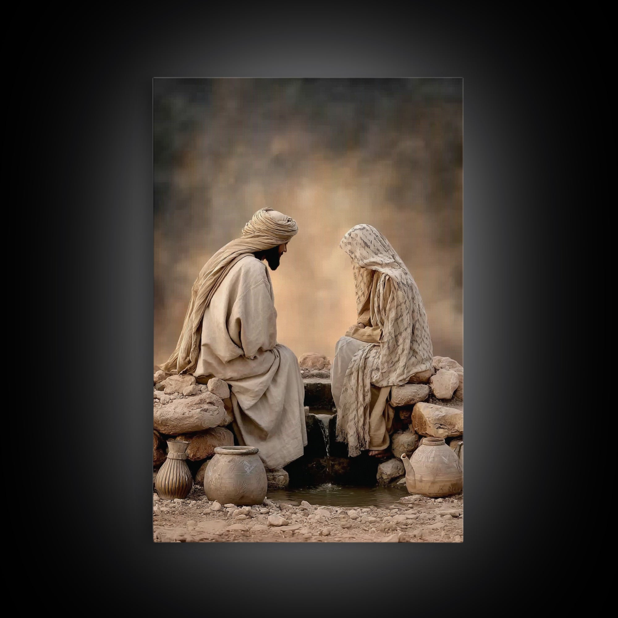 Well Of Mercy, Framed Canvas Print, Christian Art, Jesus Painting, Christian Wall Art, Christian Art Canvas, Christian Gift Ideas