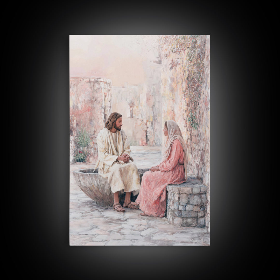 Gentle Conversation | Framed Canvas Print | Christian Art | Christian Wall Art | Jesus Painting | Christian Art Canvas | Christian Gift Ide