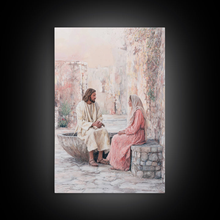 Gentle Conversation | Framed Canvas Print | Christian Art | Christian Wall Art | Jesus Painting | Christian Art Canvas | Christian Gift Ide