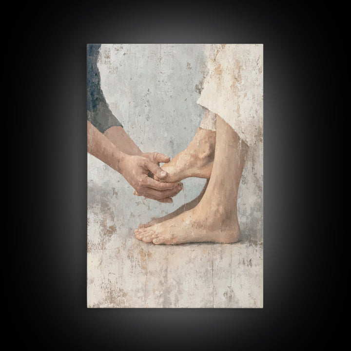 Cleansing Mercy – Framed Canvas Print – Christian Art Canvas – Christian Wall Art – Christian Painting – Vintage Christian Art – Christian