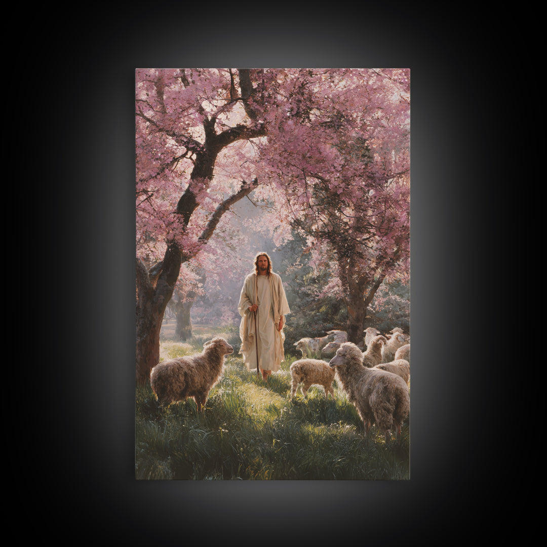 Blossoms Of Mercy – Framed Canvas Print – Christian Wall Art – Jesus Painting – Christian Art Canvas – Christian Decor – Large Christian Ar