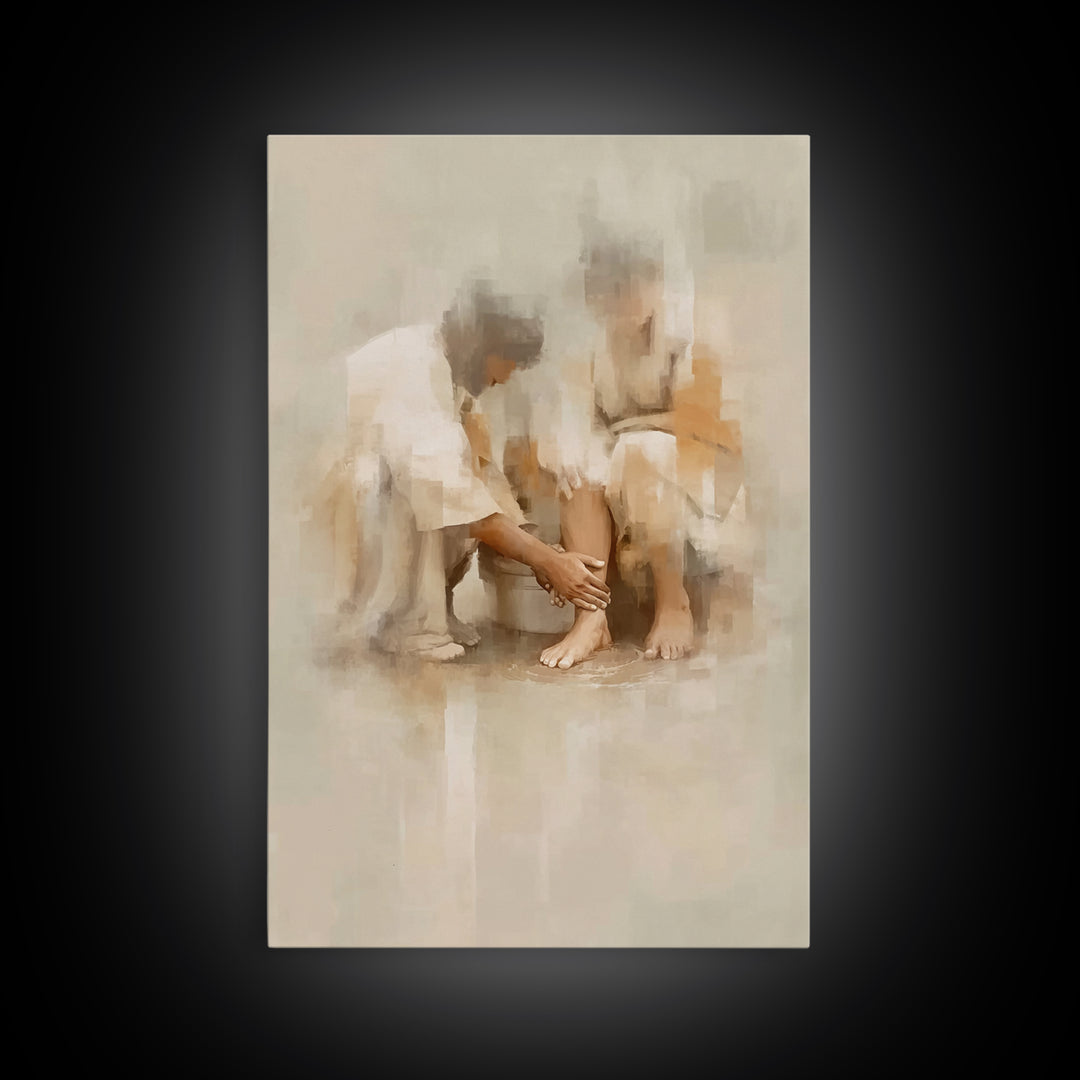 Compassion’s Touch – Framed Canvas Print – Christian Wall Art – Christian Art Canvas – Christian Painting – Christian Decor – Subtle Christ