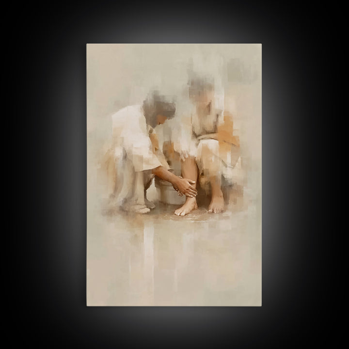 Compassion’s Touch – Framed Canvas Print – Christian Wall Art – Christian Art Canvas – Christian Painting – Christian Decor – Subtle Christ
