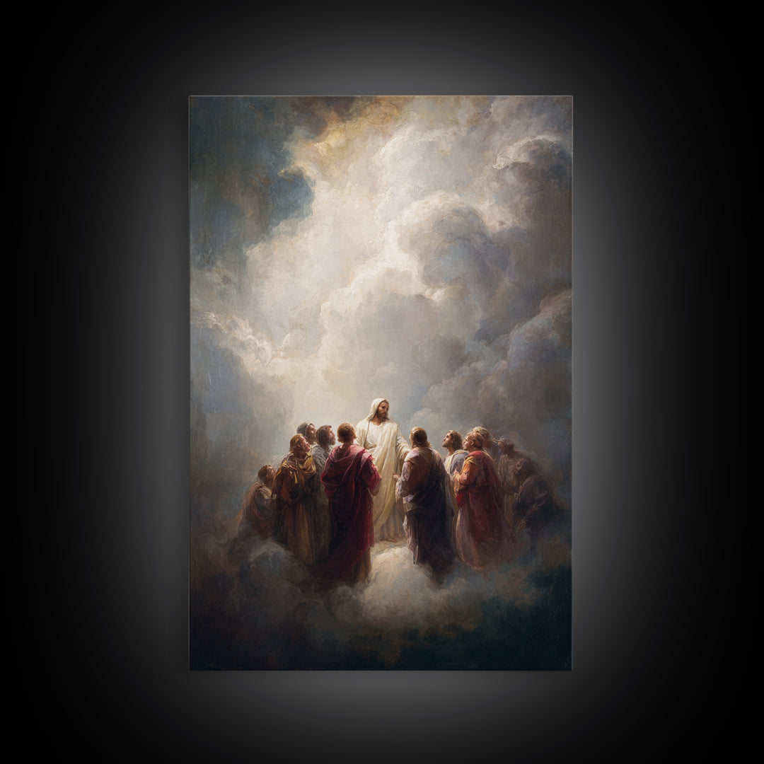 Heavenly Gathering | Framed Canvas Print | Christian Art Canvas | Christian Wall Art | Jesus Painting | Christian Art | Christian Decor | L