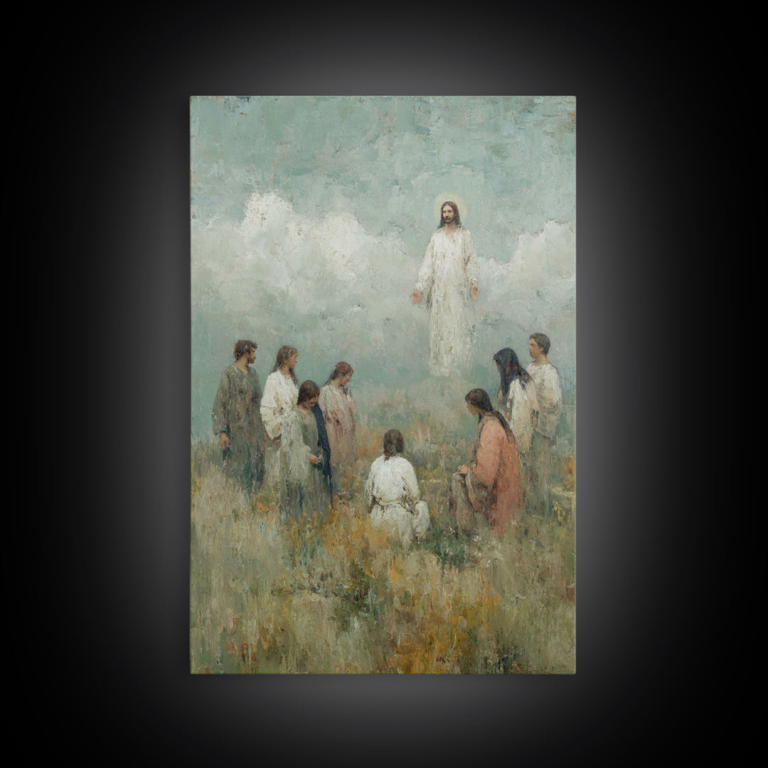 Cloudrise Communion, Framed Canvas Print, Christian Wall Art, Christian Art Canvas, Jesus Painting, Christian Art, Christian Decor, Subtle