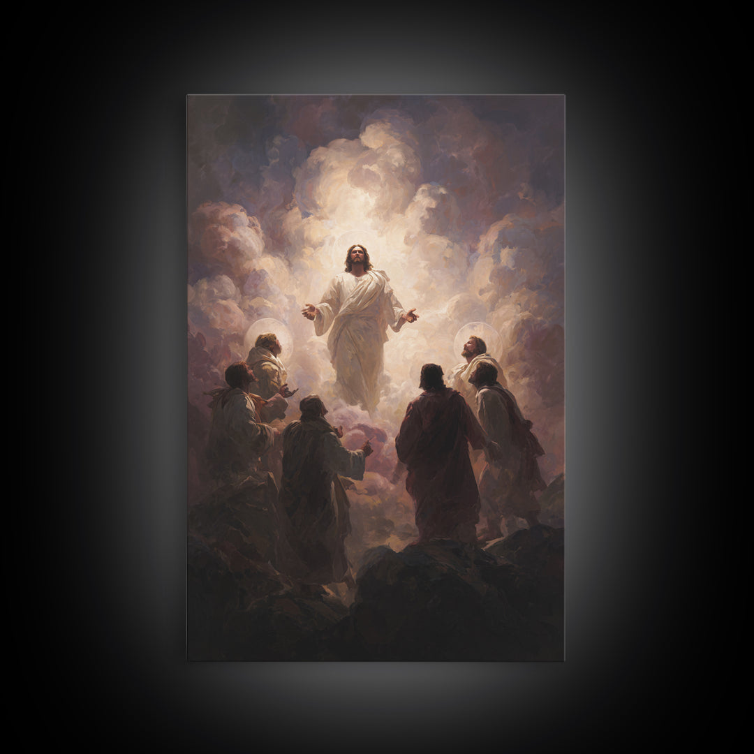 Risen Light Circle | Framed Canvas Print | Christian Art Canvas | Christian Wall Art | Jesus Painting | Christian Art | Christian Decor | C