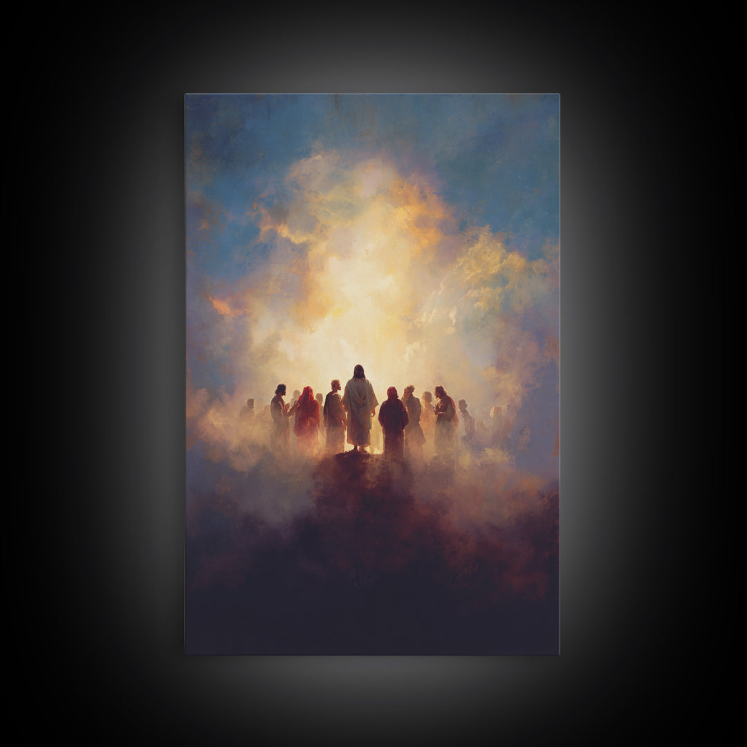 Sacred Supper Cloud – Framed Canvas Print – Christian Art Canvas – Christian Wall Art – Christian Art – Jesus Painting – Christian Decor –