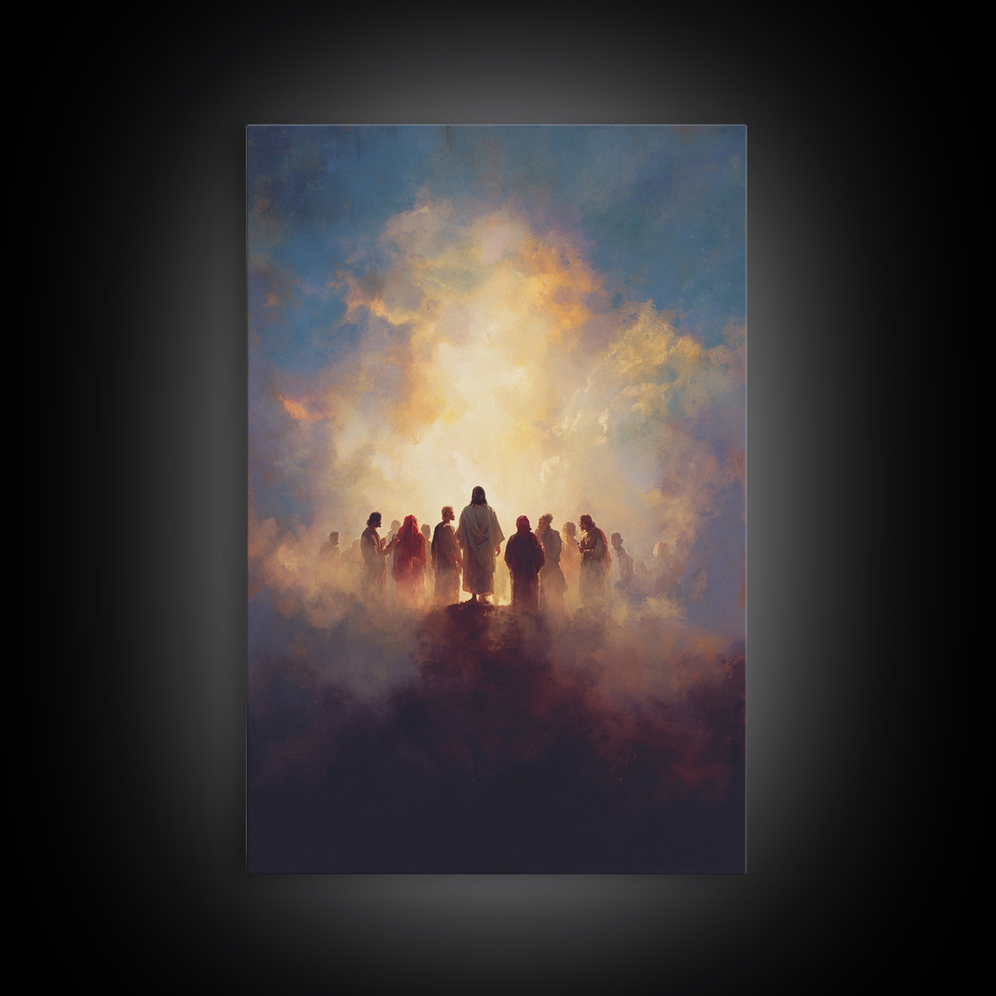 Sacred Supper Cloud – Framed Canvas Print – Christian Art Canvas – Christian Wall Art – Christian Art – Jesus Painting – Christian Decor –