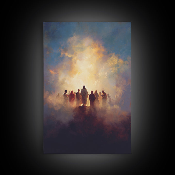Sacred Supper Cloud – Framed Canvas Print – Christian Art Canvas – Christian Wall Art – Christian Art – Jesus Painting – Christian Decor –