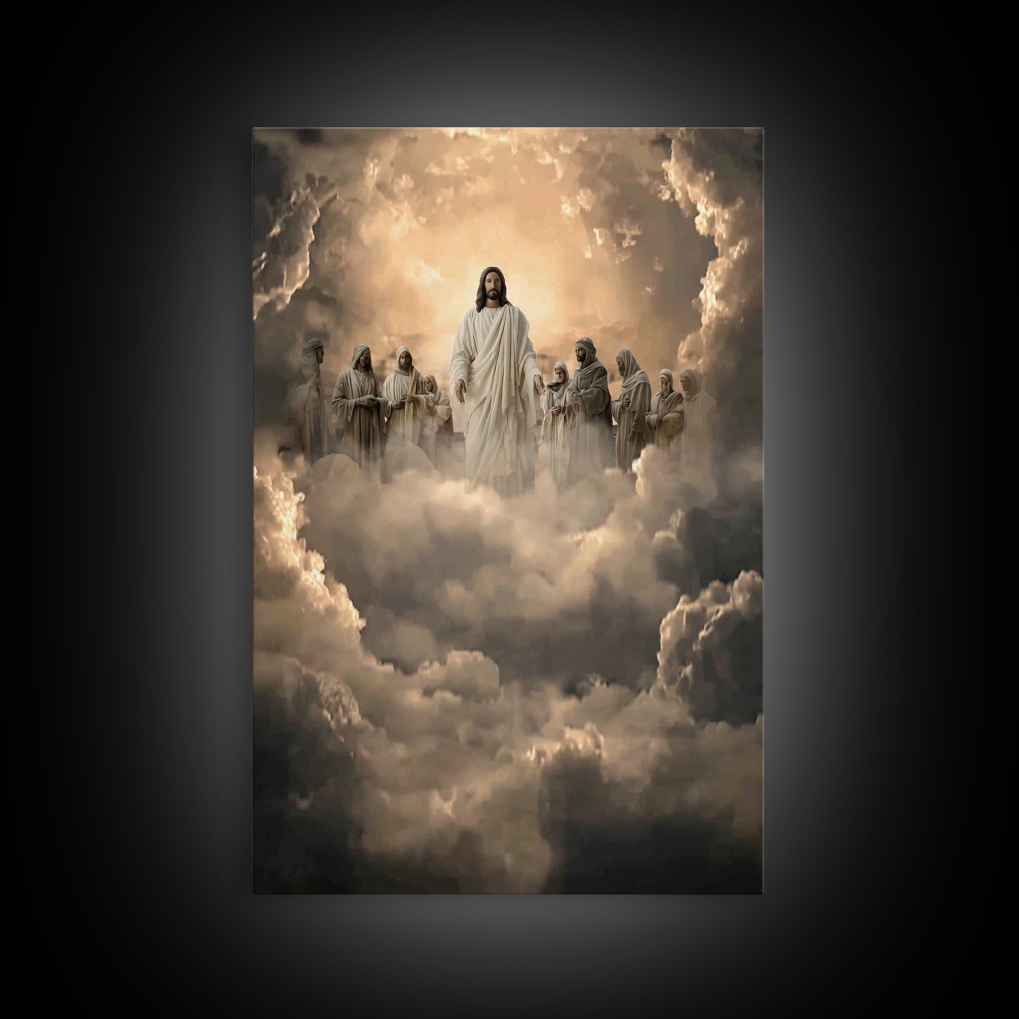 Heaven’s Pink Circle, Framed Canvas Print, Christian Art Canvas, Christian Wall Art, Jesus Painting, Christian Art, Christian Decor, Subtle