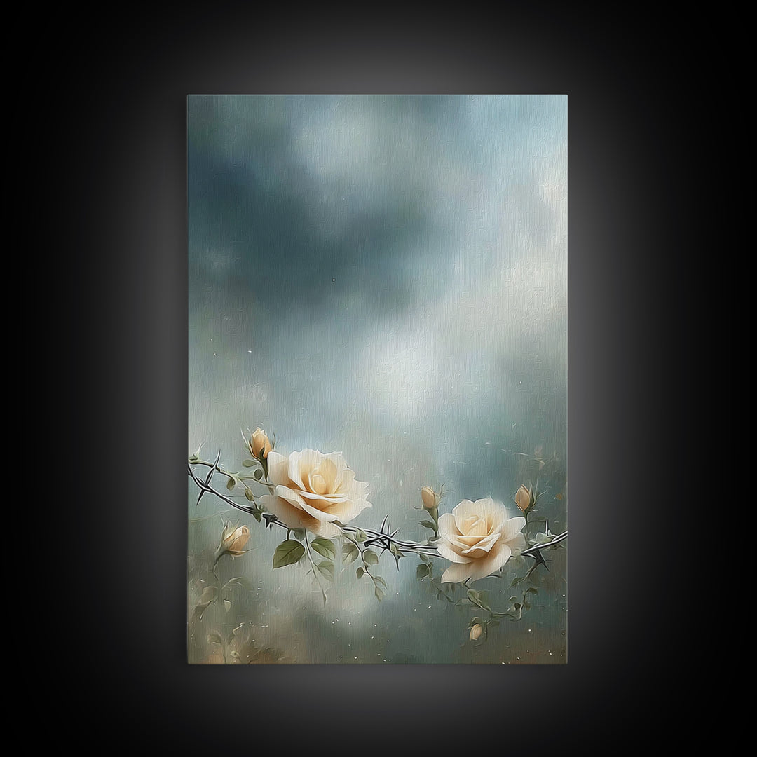 Thornborn Beauty – Framed Canvas Print – Christian Art Canvas – Christian Wall Art – Christian Art Painting – Christian Decor – Modern Chri