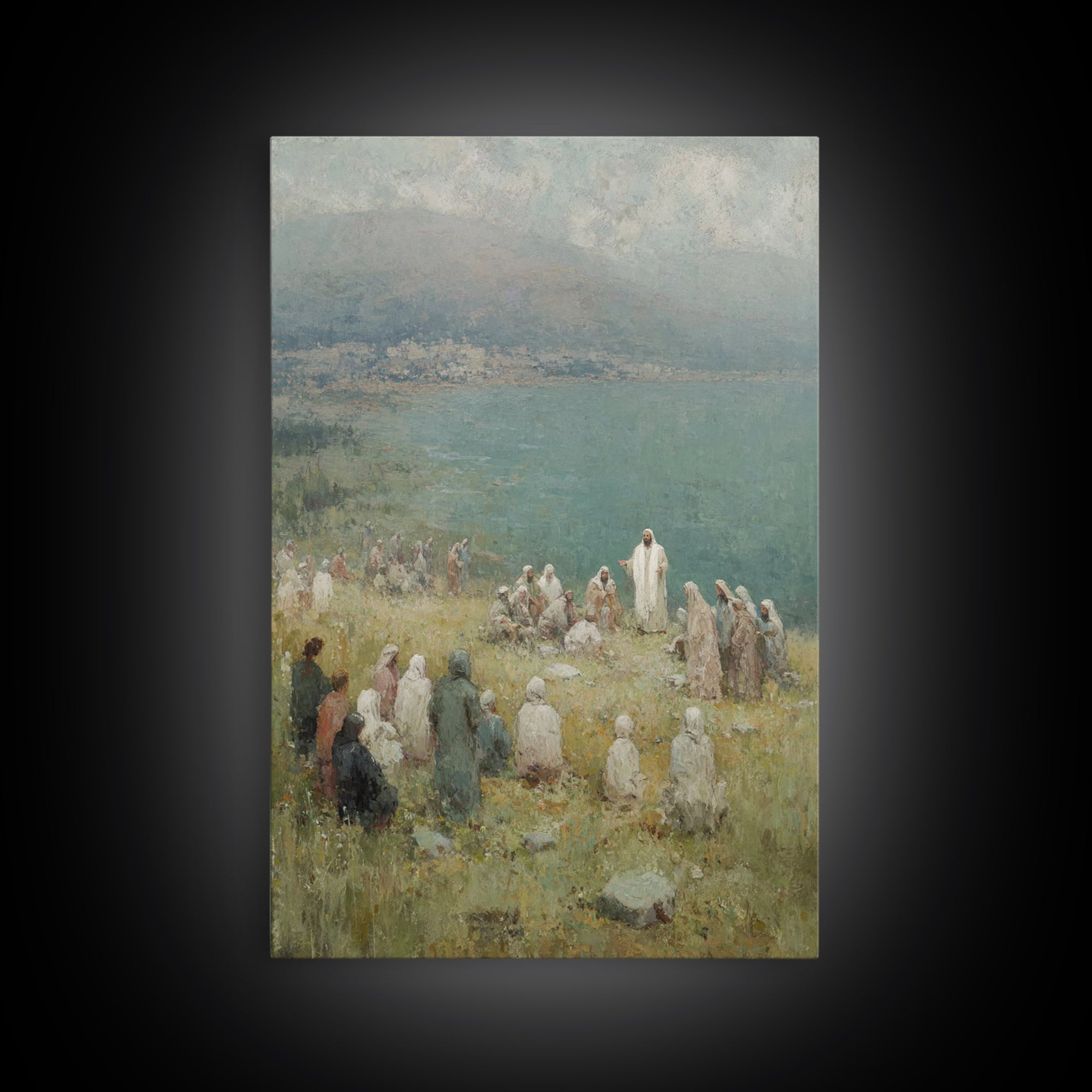 Sermon By The Sea – Framed Canvas Print – Christian Wall Art – Christian Art Canvas – Jesus Painting – Christian Art – Christian Decor – Su