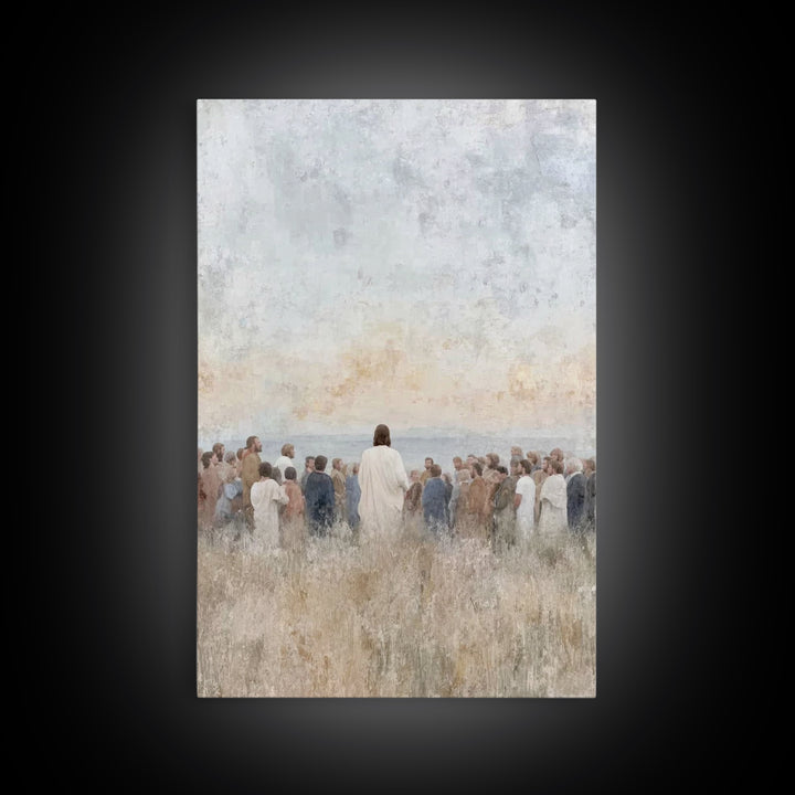 Crowd Of Hope | Framed Canvas Print | Christian Art Canvas | Christian Wall Art | Jesus Painting | Christian Art | Christian Decor | Christ