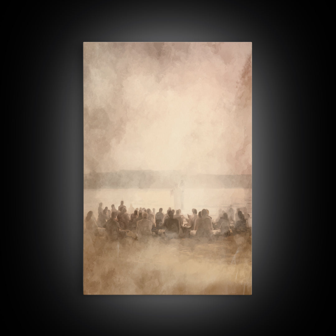 Golden Dawn Assembly, Framed Canvas Print, Christian Art Canvas, Christian Wall Art, Jesus Painting, Christian Art, Christian Decor, Subtle
