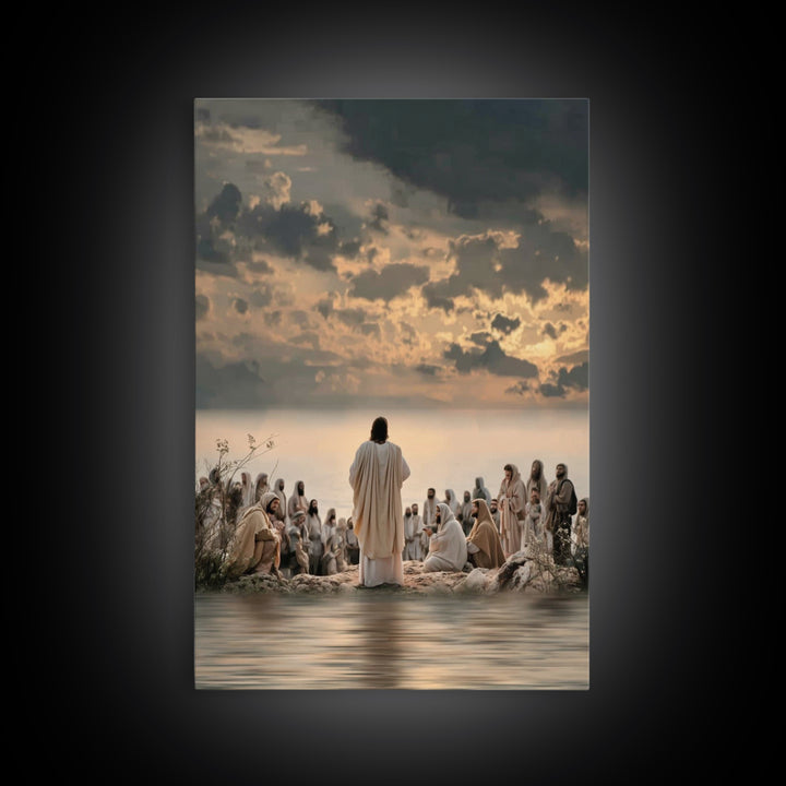 Twilight Discourse | Framed Canvas Print | Christian Art Canvas | Christian Wall Art | Jesus Painting | Christian Christmas Art | Modern Ch